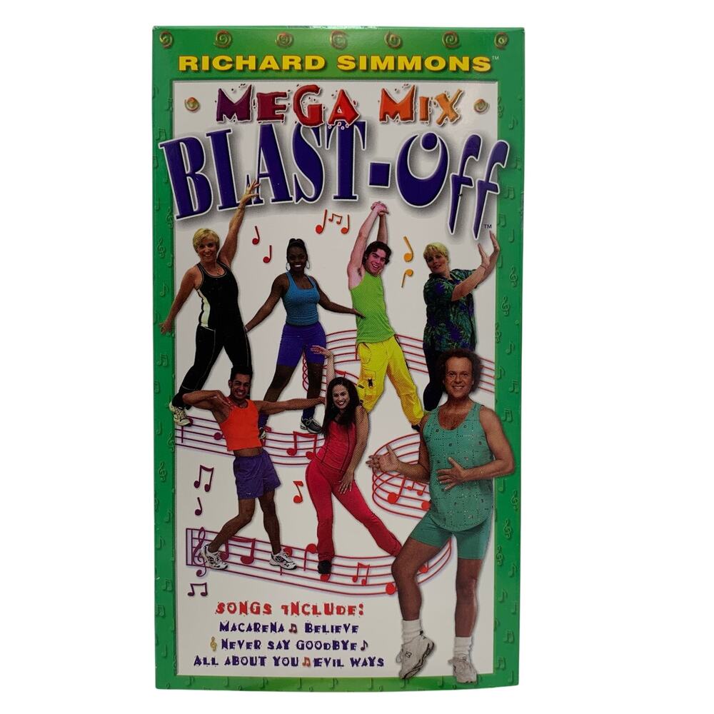 Richard Simmons Mega Mix Blast-Off (VHS, 2001) Aerobics Workout Exercise